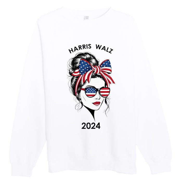 Harris Waltz 24 Election Kamala Harris Tim Waltz 2024 Premium Crewneck Sweatshirt