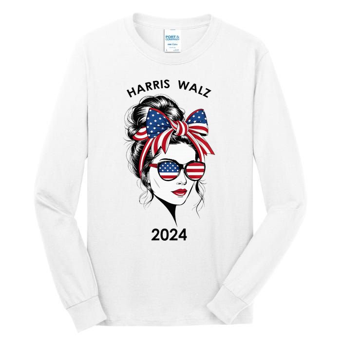 Harris Waltz 24 Election Kamala Harris Tim Waltz 2024 Tall Long Sleeve T-Shirt