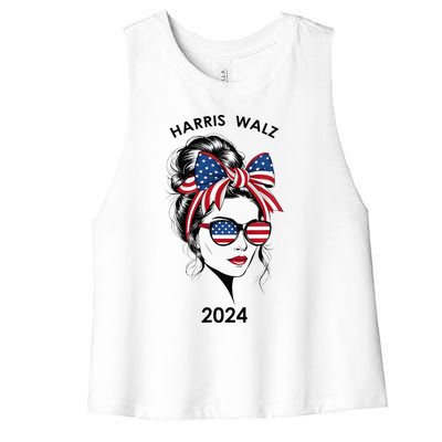 Harris Waltz 24 Election Kamala Harris Tim Waltz 2024 Women's Racerback Cropped Tank