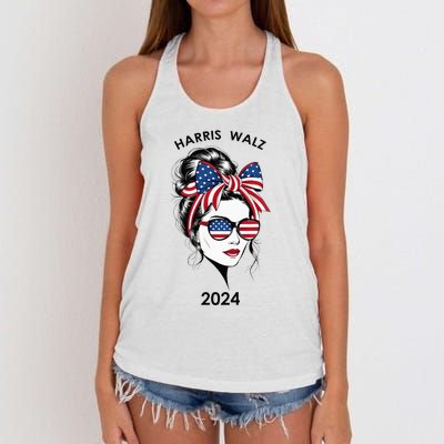 Harris Waltz 24 Election Kamala Harris Tim Waltz 2024 Women's Knotted Racerback Tank