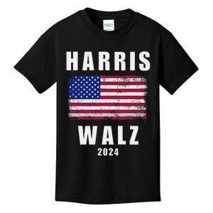 Harris Walz 2024 Kamala Harris 2024 Tim Walz 2024 Usa Flag Kids T-Shirt