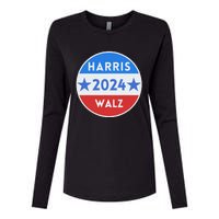 Harris Walz 2024 Kamala Harris 2024 Tim Walz 2024 Usa Flag Womens Cotton Relaxed Long Sleeve T-Shirt