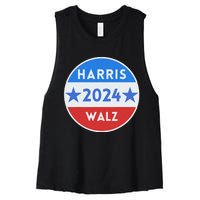 Harris Walz 2024 Kamala Harris 2024 Tim Walz 2024 Usa Flag Women's Racerback Cropped Tank