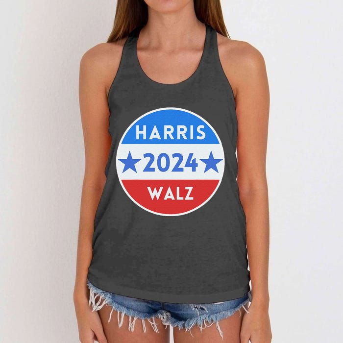 Harris Walz 2024 Kamala Harris 2024 Tim Walz 2024 Usa Flag Women's Knotted Racerback Tank