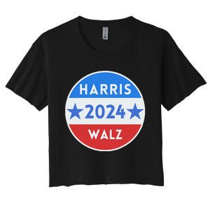 Harris Walz 2024 Kamala Harris 2024 Tim Walz 2024 Usa Flag Women's Crop Top Tee