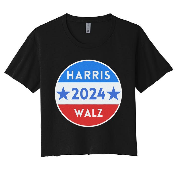 Harris Walz 2024 Kamala Harris 2024 Tim Walz 2024 Usa Flag Women's Crop Top Tee