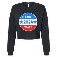 Harris Walz 2024 Kamala Harris 2024 Tim Walz 2024 Usa Flag Cropped Pullover Crew