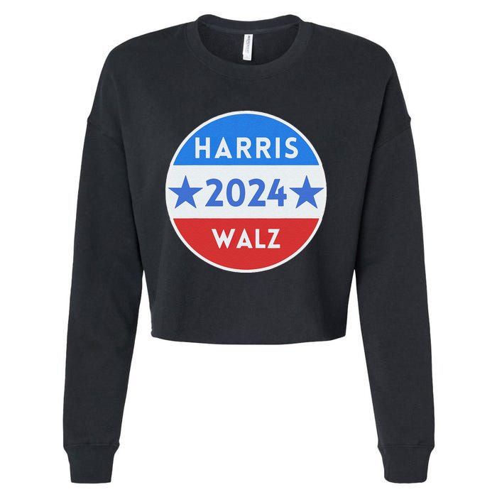 Harris Walz 2024 Kamala Harris 2024 Tim Walz 2024 Usa Flag Cropped Pullover Crew