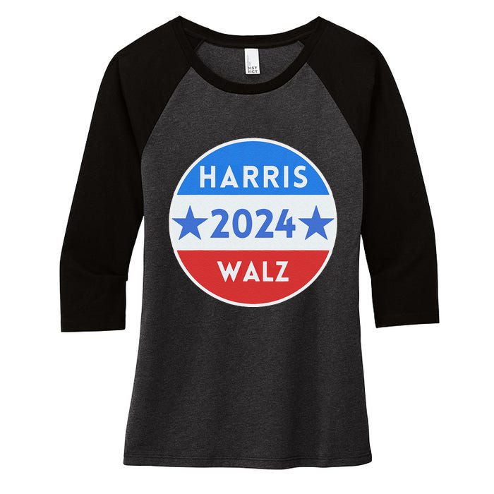 Harris Walz 2024 Kamala Harris 2024 Tim Walz 2024 Usa Flag Women's Tri-Blend 3/4-Sleeve Raglan Shirt