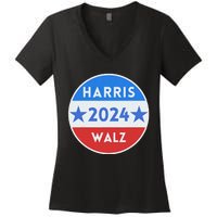 Harris Walz 2024 Kamala Harris 2024 Tim Walz 2024 Usa Flag Women's V-Neck T-Shirt