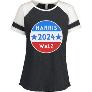 Harris Walz 2024 Kamala Harris 2024 Tim Walz 2024 Usa Flag Enza Ladies Jersey Colorblock Tee