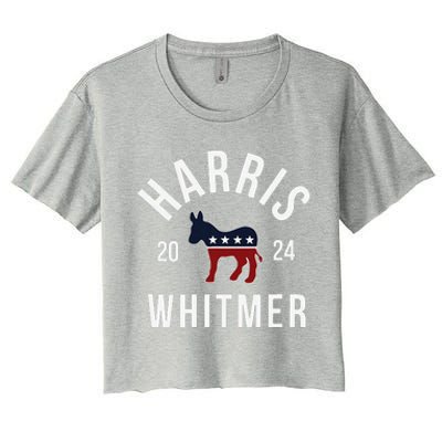 Harris Whitmer 2024 Vote Kamala Harris Gretchen Whitmer 24 Women's Crop Top Tee