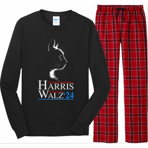 Harris Waltz 2024 Cat Election Kamala Harris Tim Walz 2024 Long Sleeve Pajama Set