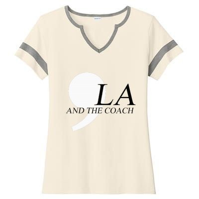 Harris Walz 2024 Comma La And The Coach Ladies Halftime Notch Neck Tee