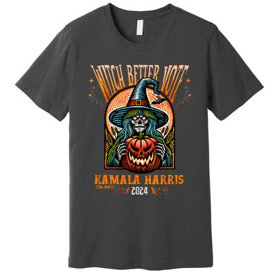 Harris Walz 2024 Halloween Witch Better Vote Kamala Harris Premium T-Shirt