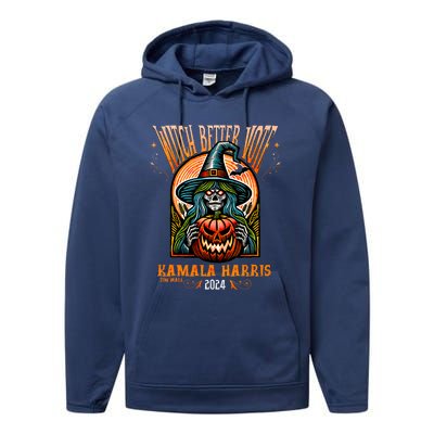 Harris Walz 2024 Halloween Witch Better Vote Kamala Harris Performance Fleece Hoodie