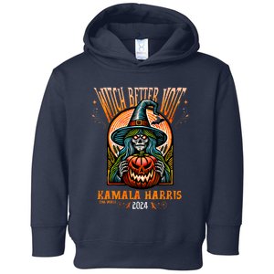 Harris Walz 2024 Halloween Witch Better Vote Kamala Harris Toddler Hoodie