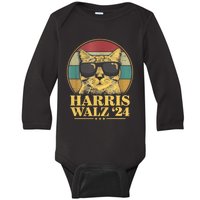 Harris Waltz 2024 Election Cat Lady Kamala Harris Tim Waltz Baby Long Sleeve Bodysuit