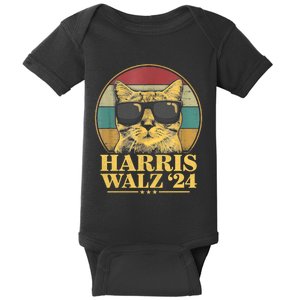 Harris Waltz 2024 Election Cat Lady Kamala Harris Tim Waltz Baby Bodysuit