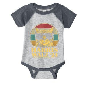 Harris Waltz 2024 Election Cat Lady Kamala Harris Tim Waltz Infant Baby Jersey Bodysuit