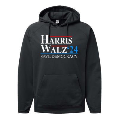 Harris Waltz 2024 Vice President Kamala Harris Tim Walz 2024 Performance Fleece Hoodie