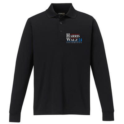 Harris Waltz 2024 Vice President Kamala Harris Tim Walz 2024 Performance Long Sleeve Polo