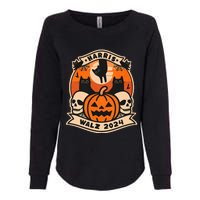 Harris Walz 2024 President Halloween Cat Pumpkin Womens California Wash Sweatshirt