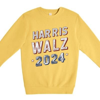 Harris Walz 2024 Election Ticket Premium Crewneck Sweatshirt