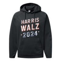 Harris Walz 2024 Election Ticket Performance Fleece Hoodie