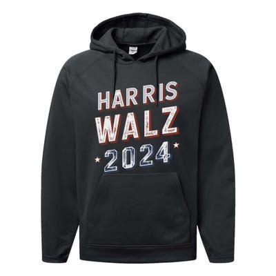 Harris Walz 2024 Election Ticket Performance Fleece Hoodie