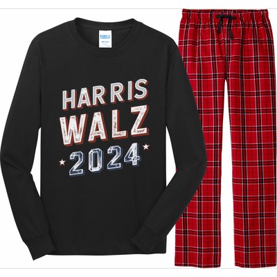 Harris Walz 2024 Election Ticket Long Sleeve Pajama Set