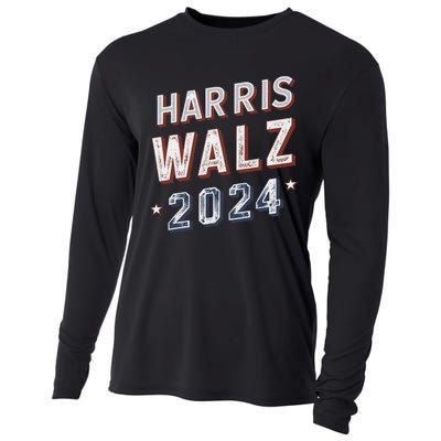 Harris Walz 2024 Election Ticket Cooling Performance Long Sleeve Crew