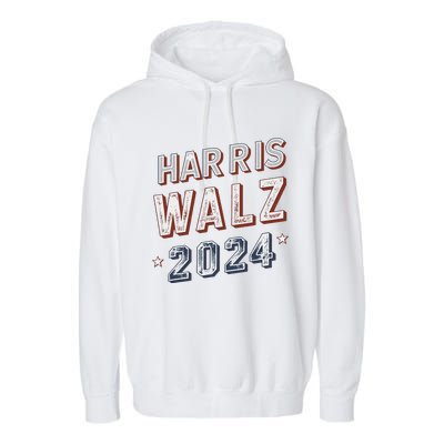 Harris Walz 2024 Election Ticket Garment-Dyed Fleece Hoodie