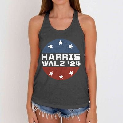 Harris Walz 2024 Campaign For President Patriotic Kamala Women's Knotted Racerback Tank