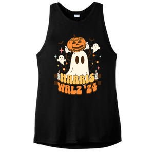 Harris Walz 2024 President Halloween Ghost Spooky Ladies PosiCharge Tri-Blend Wicking Tank