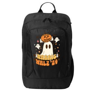 Harris Walz 2024 President Halloween Ghost Spooky City Backpack