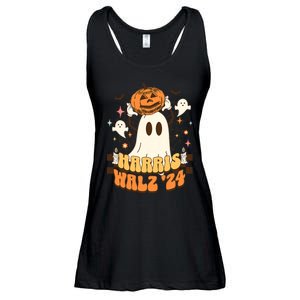 Harris Walz 2024 President Halloween Ghost Spooky Ladies Essential Flowy Tank