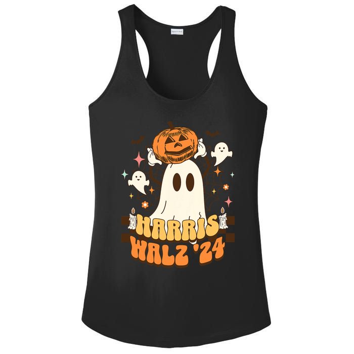 Harris Walz 2024 President Halloween Ghost Spooky Ladies PosiCharge Competitor Racerback Tank