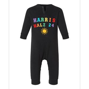 Harris Walz 2024 Bright Future Campaign Design Infant Fleece One Piece