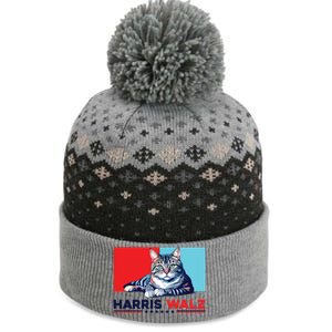 Harris Walz 2024 Funny Cat Election Kamala Harris The Baniff Cuffed Pom Beanie