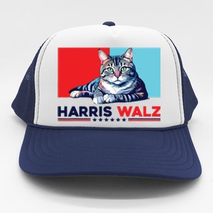 Harris Walz 2024 Funny Cat Election Kamala Harris Trucker Hat