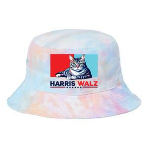 Harris Walz 2024 Funny Cat Election Kamala Harris Tie Dye Newport Bucket Hat