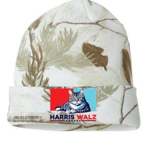 Harris Walz 2024 Funny Cat Election Kamala Harris Kati Licensed 12" Camo Beanie