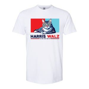 Harris Walz 2024 Funny Cat Election Kamala Harris Softstyle CVC T-Shirt