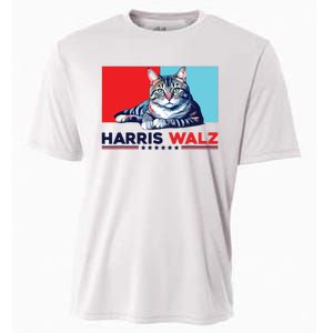 Harris Walz 2024 Funny Cat Election Kamala Harris Cooling Performance Crew T-Shirt