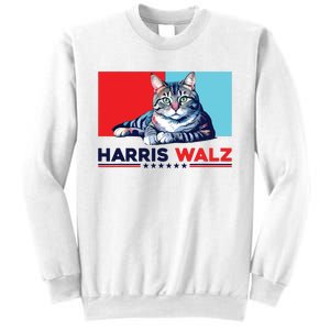 Harris Walz 2024 Funny Cat Election Kamala Harris Sweatshirt