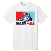 Harris Walz 2024 Funny Cat Election Kamala Harris Tall T-Shirt