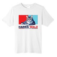 Harris Walz 2024 Funny Cat Election Kamala Harris Tall Fusion ChromaSoft Performance T-Shirt