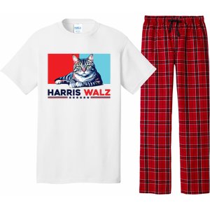 Harris Walz 2024 Funny Cat Election Kamala Harris Pajama Set