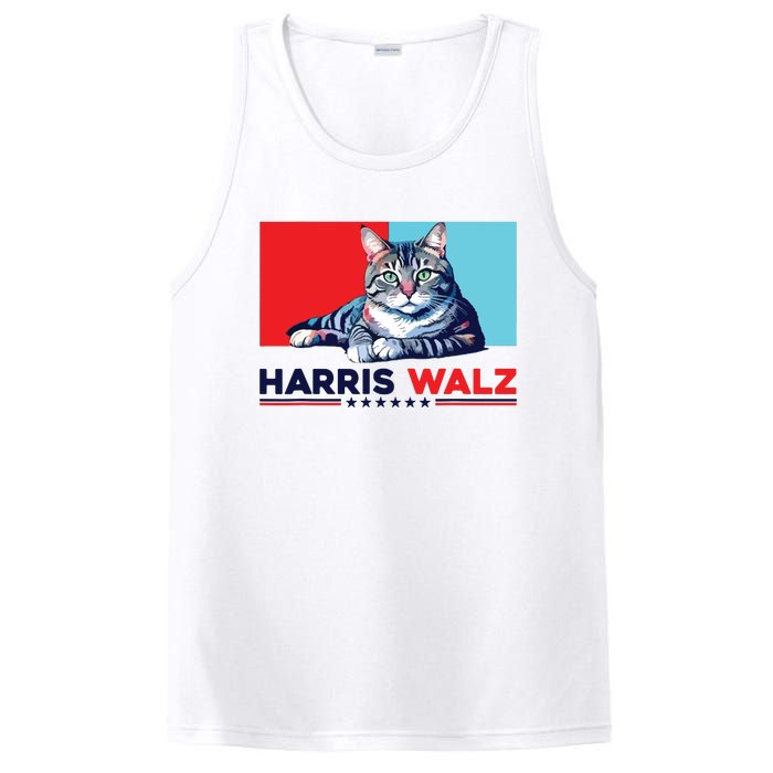 Harris Walz 2024 Funny Cat Election Kamala Harris PosiCharge Competitor Tank